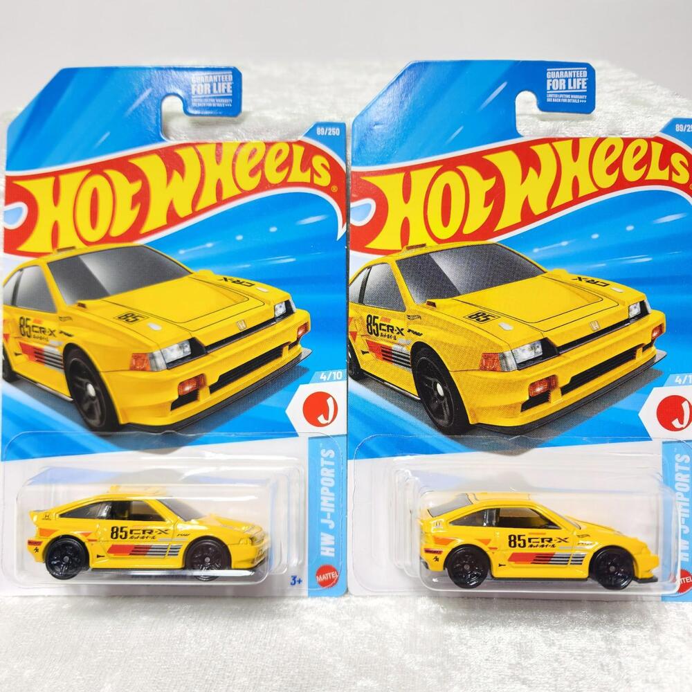Hot Wheels 1985 Honda CR-X #4/10 2- Car Lot HW J-Imports 89/250 Yellow